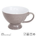 Рельефные слова или логотип Footed Antique Stoneware Soup Mug
